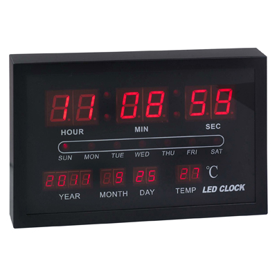 שעון דיגיטלילתליה על הקיר או לשולחן
מד טמפרטורה, תאריך, יום ושעה הכוללת דקות ושניות
גודל 30X19 ס"מ
250 ש"ח