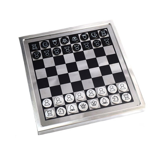 שחמט אלומיניוםגודל 25 על 25 ס"מ, 100 ש"ח